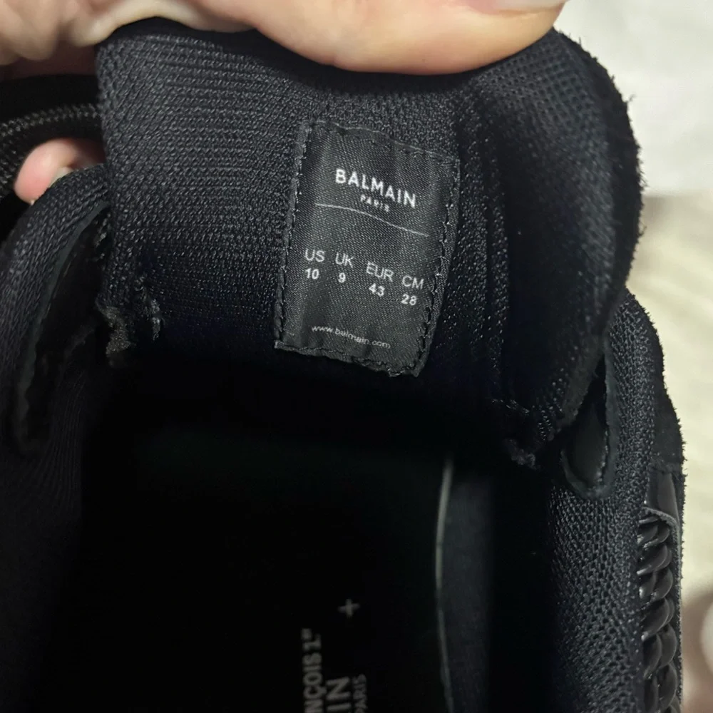 Balmain Men's All-Black Chunky Lace-Up Sneakers - Picture 4 of 4
